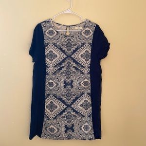 Kori America navy cotton shift dress